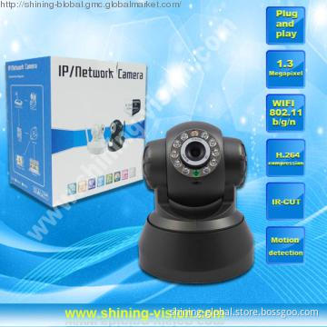 H.264 P2P surveillance camera wifi,motion detection,night visi